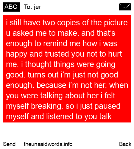 unsent message to jer