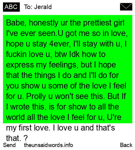 unsent message to Jerald