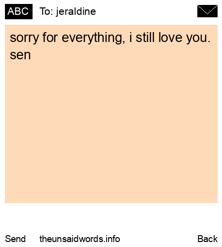 unsent message to jeraldine