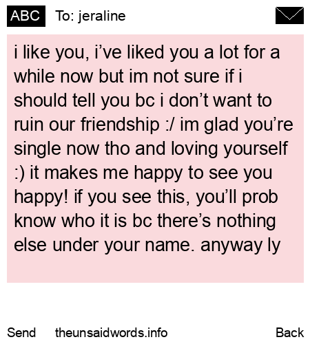 unsent message to jeraline