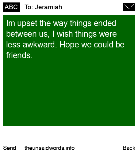 unsent message to Jeramiah 