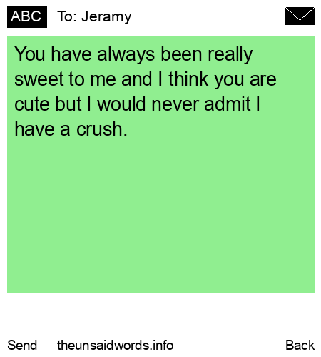 unsent message to Jeramy