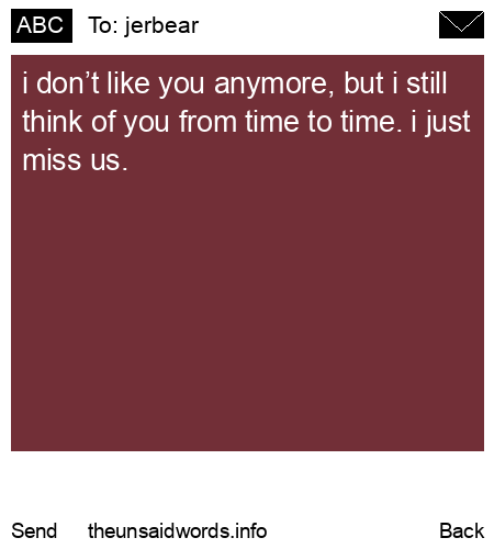 unsent message to jerbear