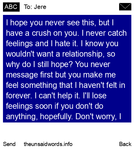 unsent message to Jere