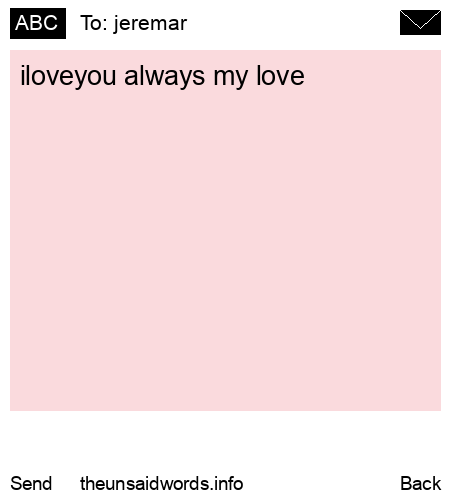 unsent message to jeremar 