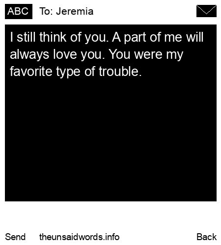 unsent message to Jeremia