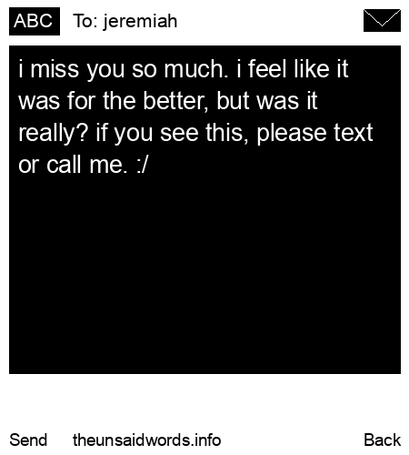 unsent message to jeremiah