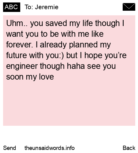 unsent message to Jeremie