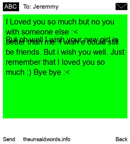 unsent message to Jeremmy