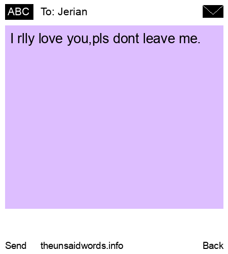 unsent message to Jerian