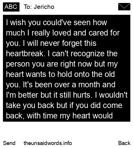unsent message to Jericho