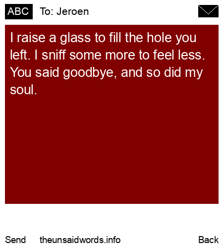 unsent message to Jeroen