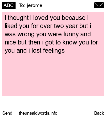 unsent message to jerome