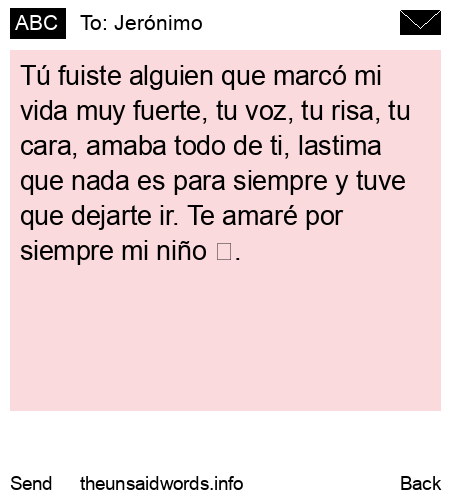 unsent message to Jerónimo