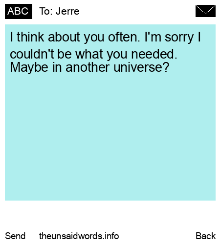 unsent message to Jerre