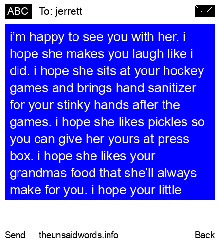 unsent message to jerrett