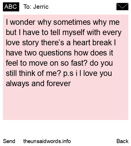 unsent message to Jerric
