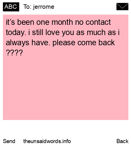 unsent message to jerrome