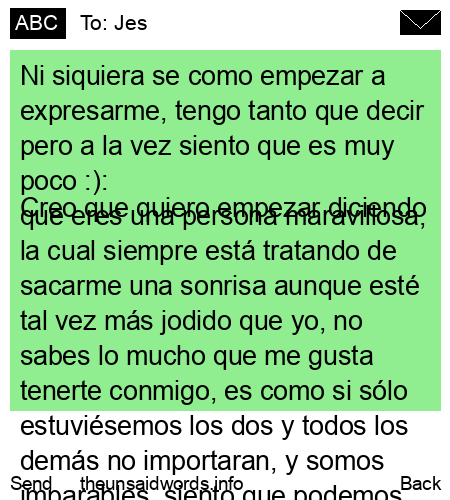 unsent message to Jes