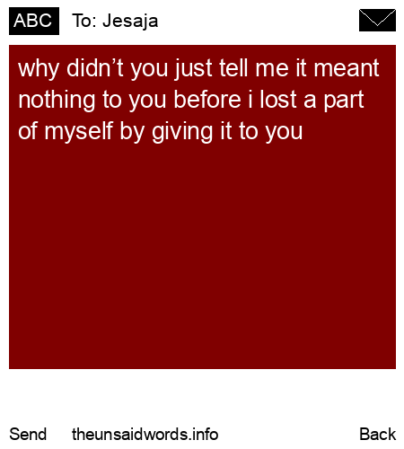 unsent message to Jesaja