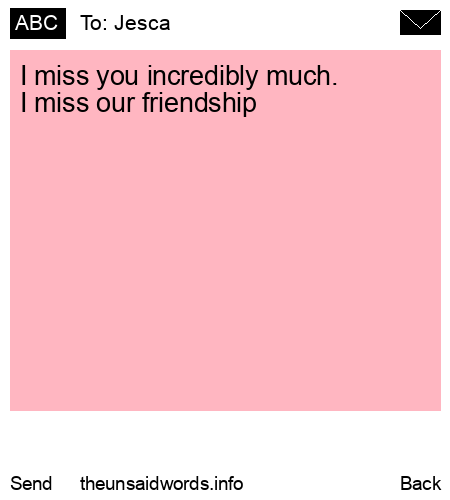 unsent message to Jesca