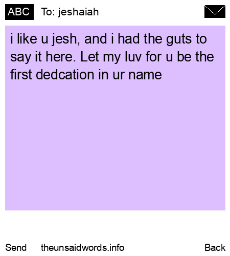 unsent message to jeshaiah