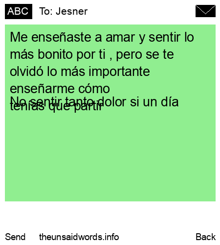 unsent message to Jesner
