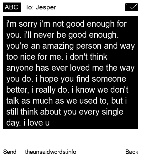 unsent message to Jesper