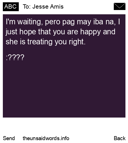 unsent message to Jesse Amis