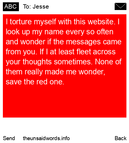 unsent message to Jesse