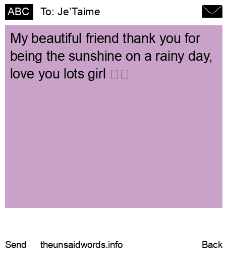 unsent message to Je’Taime