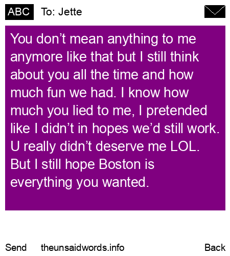unsent message to Jette