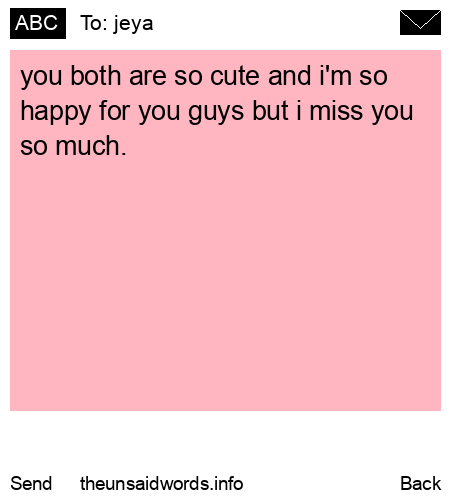 unsent message to jeya