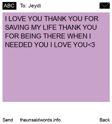 unsent message to Jeydi