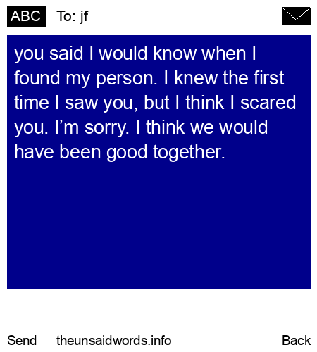 unsent message to jf