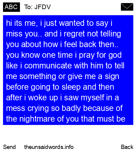 unsent message to JFDV