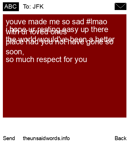 unsent message to JFK
