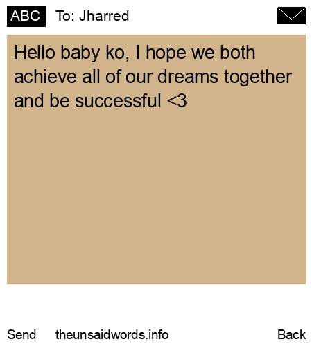 unsent message to Jharred 
