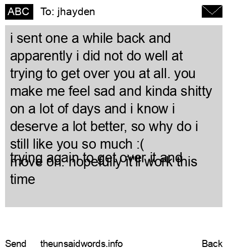 unsent message to jhayden