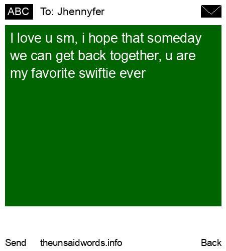 unsent message to Jhennyfer