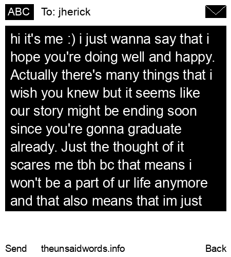 unsent message to jherick