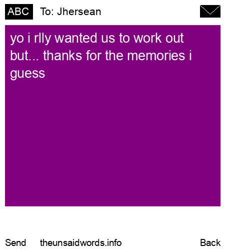 unsent message to Jhersean