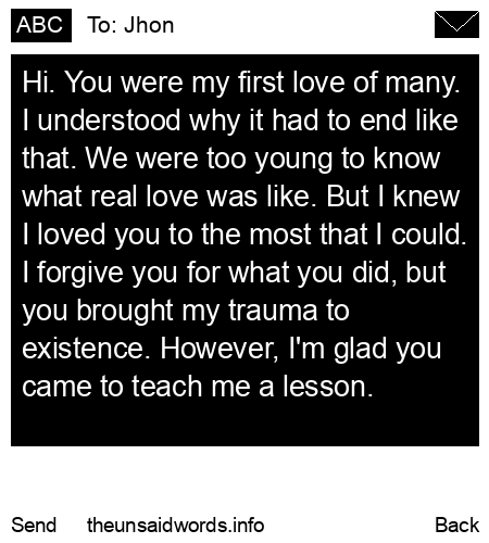 unsent message to Jhon