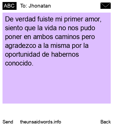 unsent message to Jhonatan