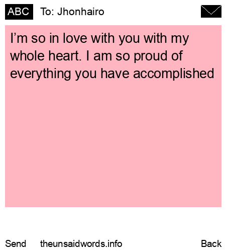 unsent message to Jhonhairo