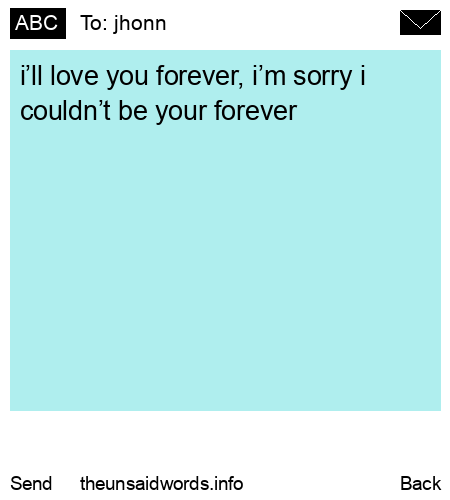 unsent message to jhonn