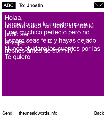 unsent message to Jhostin