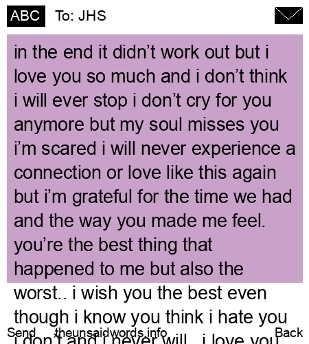 unsent message to JHS