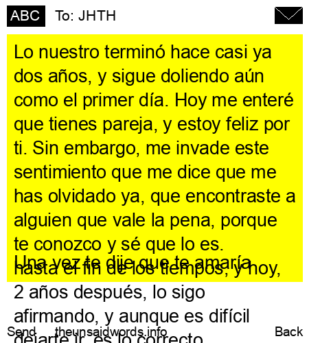 unsent message to JHTH