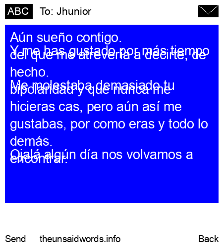 unsent message to Jhunior